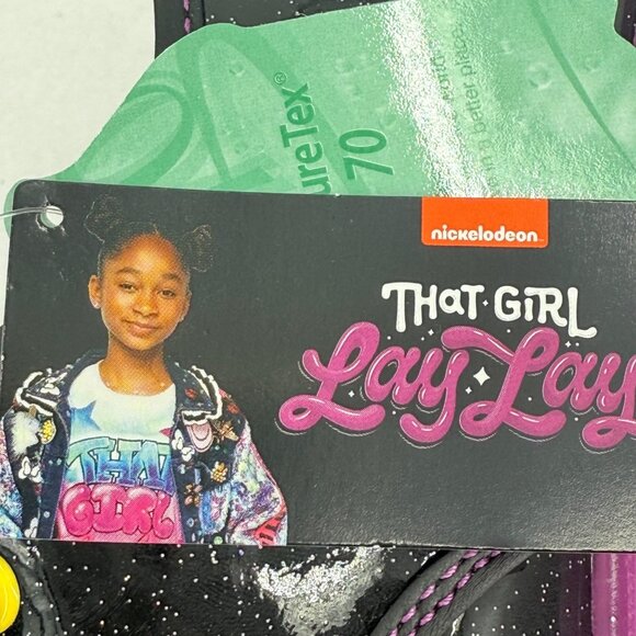 Nickelodeon That Girl Lay Lay Sparkle Glitter Lace-up Black Pink Shoes Sz 3 NWOB - Picture 11 of 12